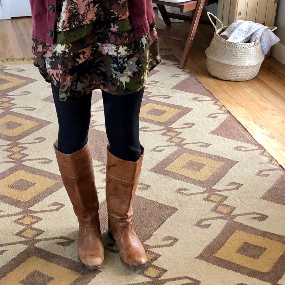 Frye brown leather knee high boots